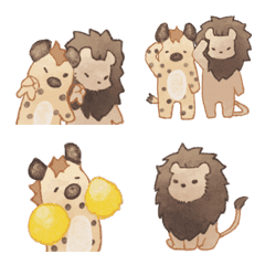 Moving hyena and lion emoji â emoji