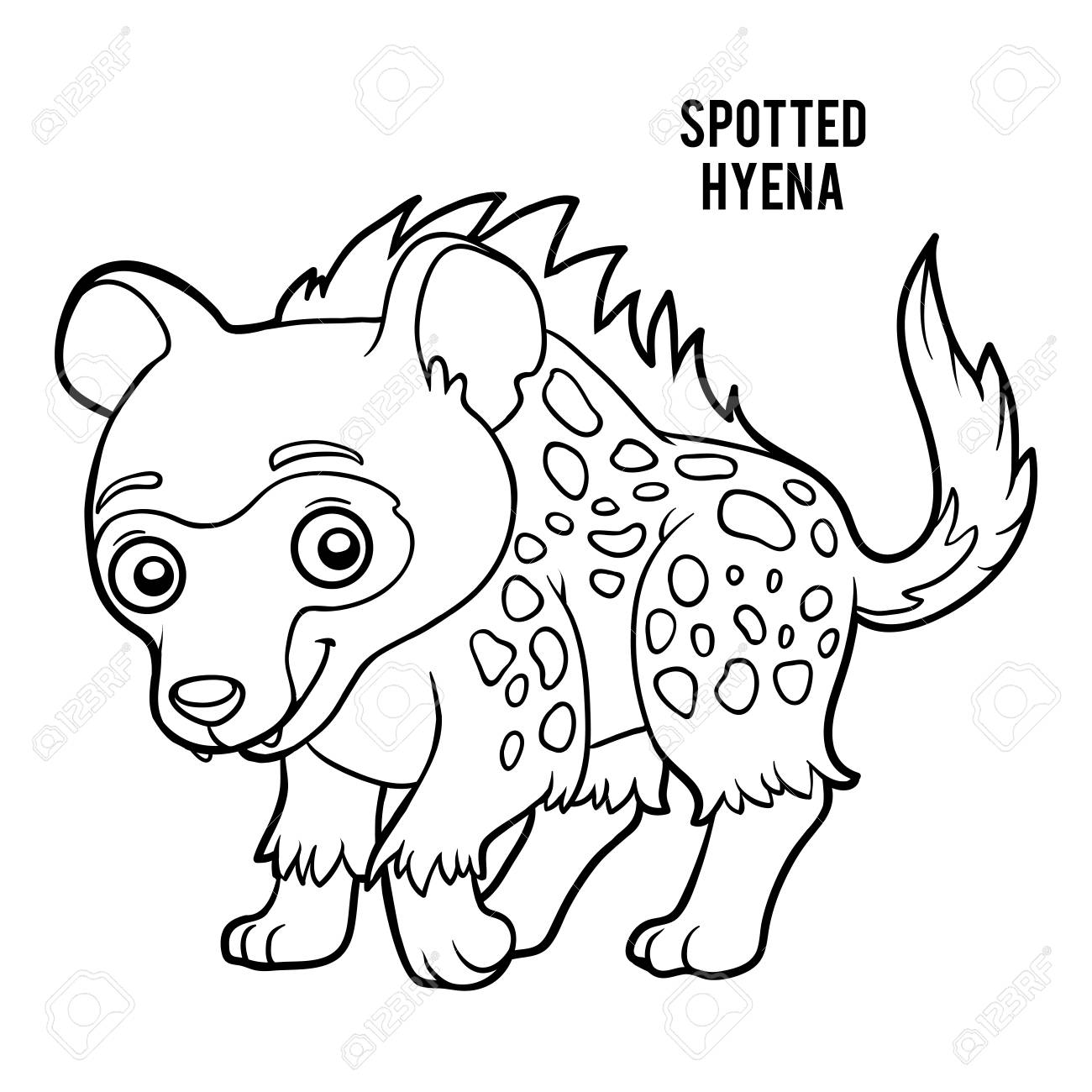 Coloring book for children spotted hyena royalty free svg cliparts vectors and stock illustration image