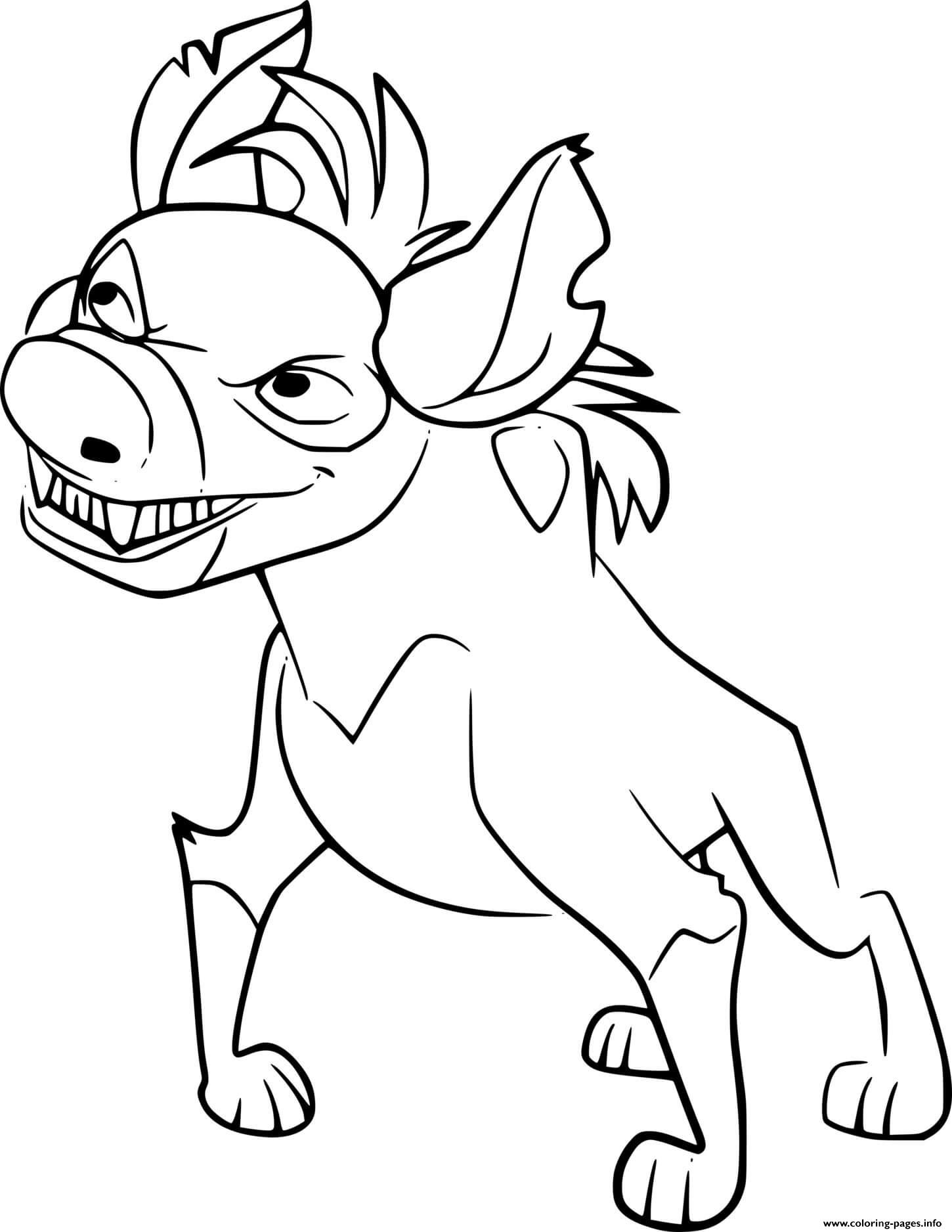 Cheezi hyena coloring page printable