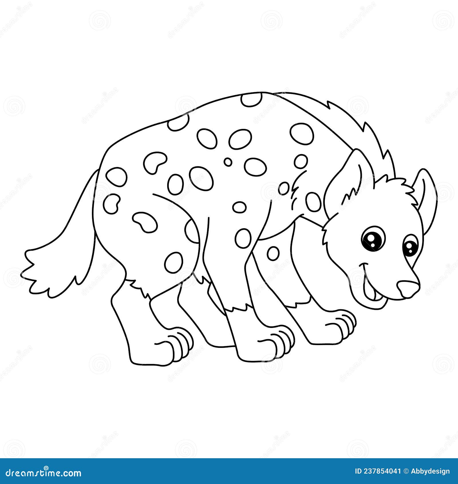 Hyena coloring page isolated for kids stock vector