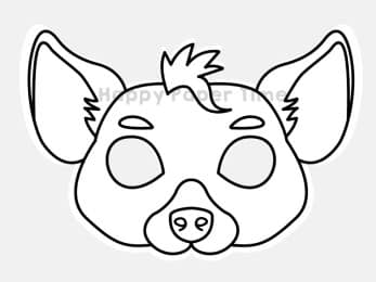 Hyena mask printable paper template