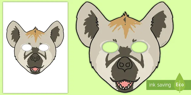 Hyena role play mask teacher made