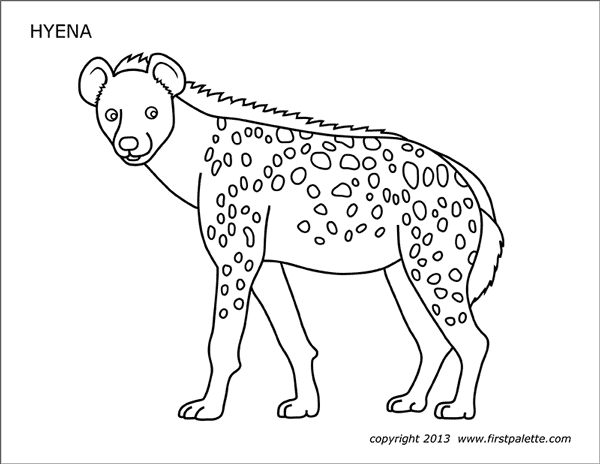 Hyena free printable templates coloring pages