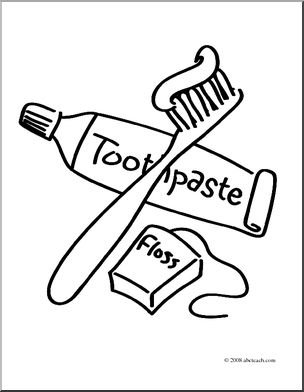 Clip art dental hygiene coloring page i