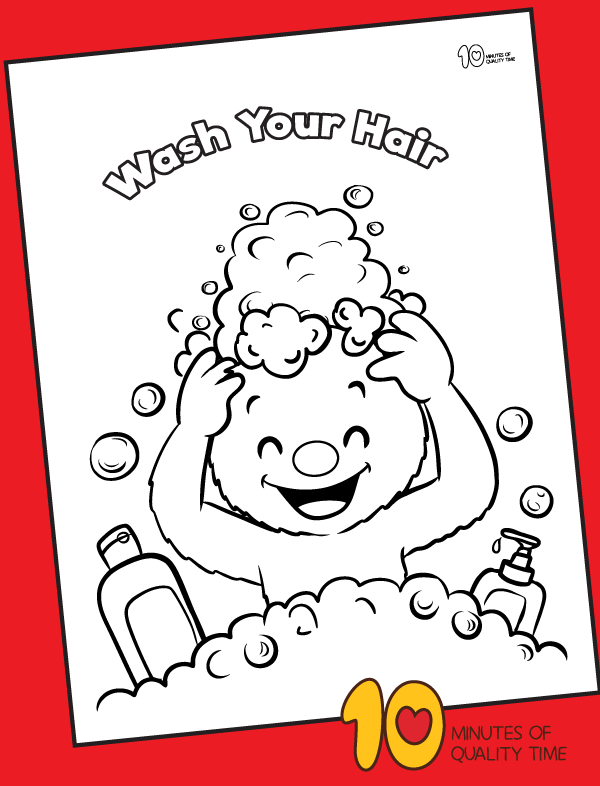 Wash your hair coloring page â minutes of quality time