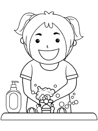 Handwashing coloring pages