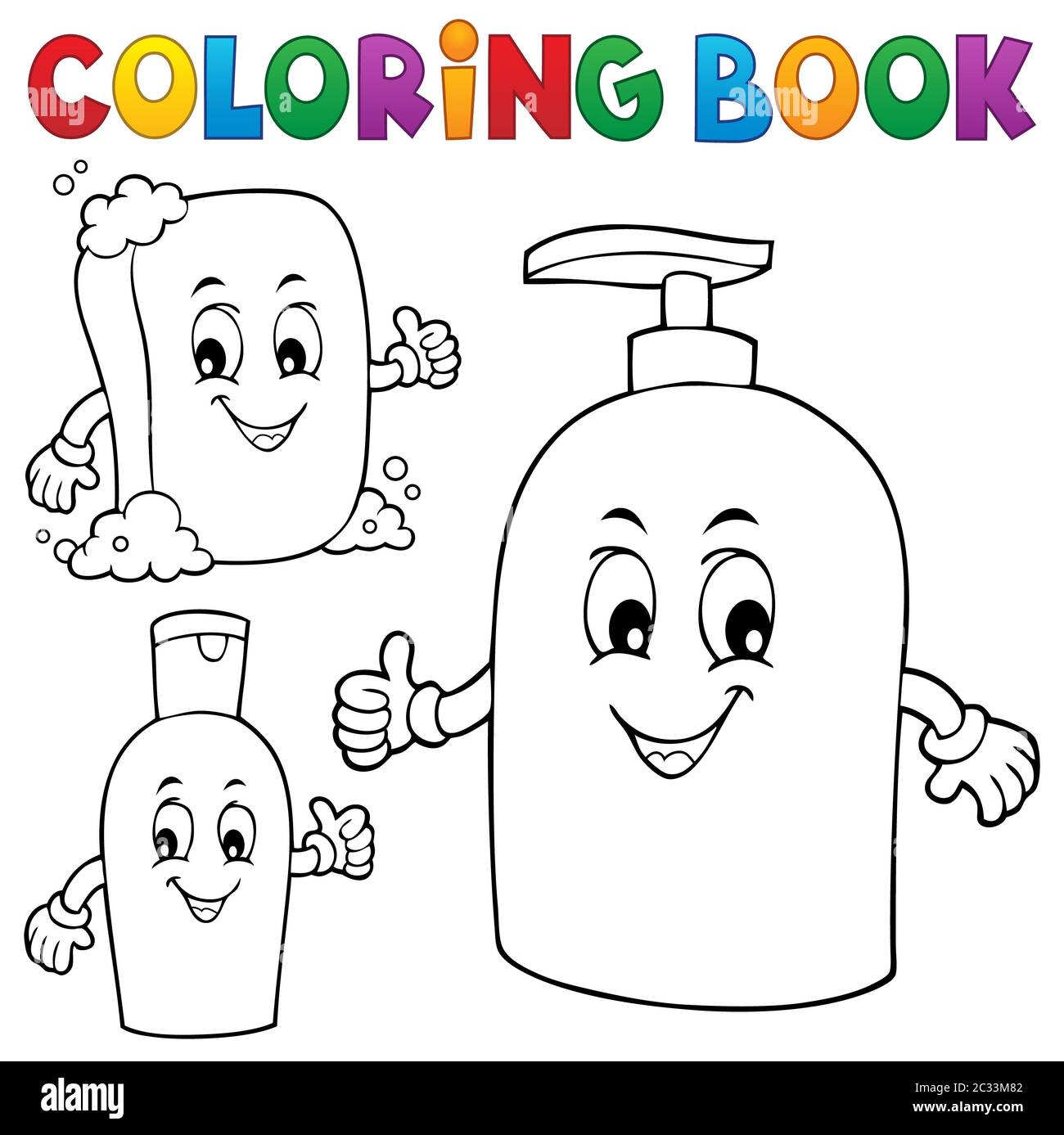 Coloring book soap and hygiene theme