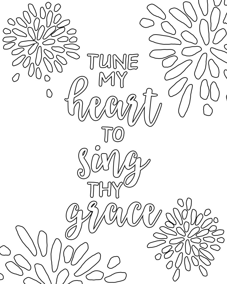 Beautiful hymns scripture adult coloring pages