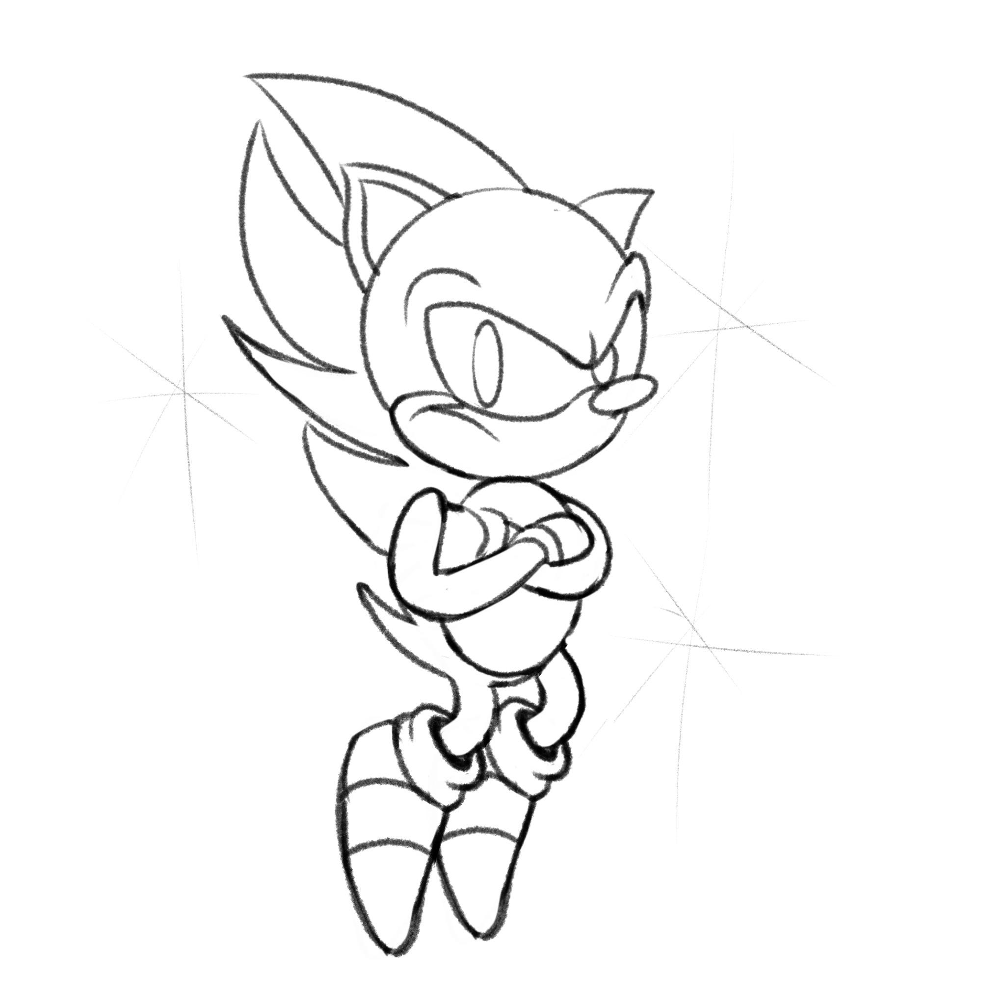 Drew greg martin style hyper sonic what should i draw next rsonicthehedgehog