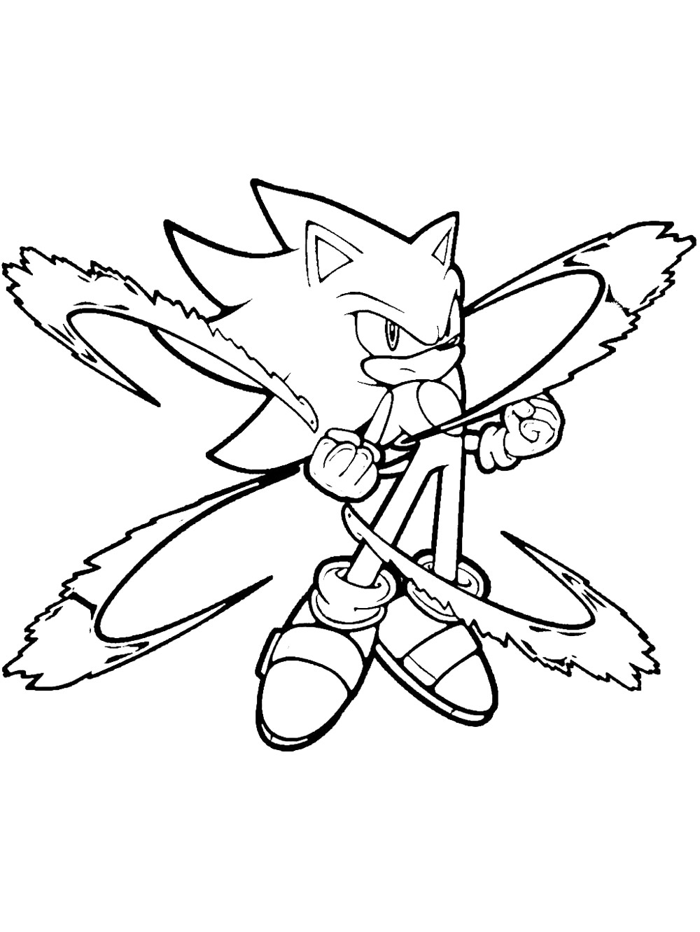 Super sonic the hedgehog coloring pages free