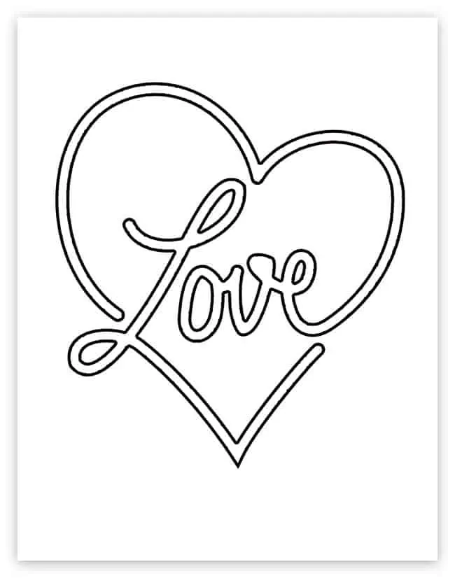 Free heart coloring pages to print and color