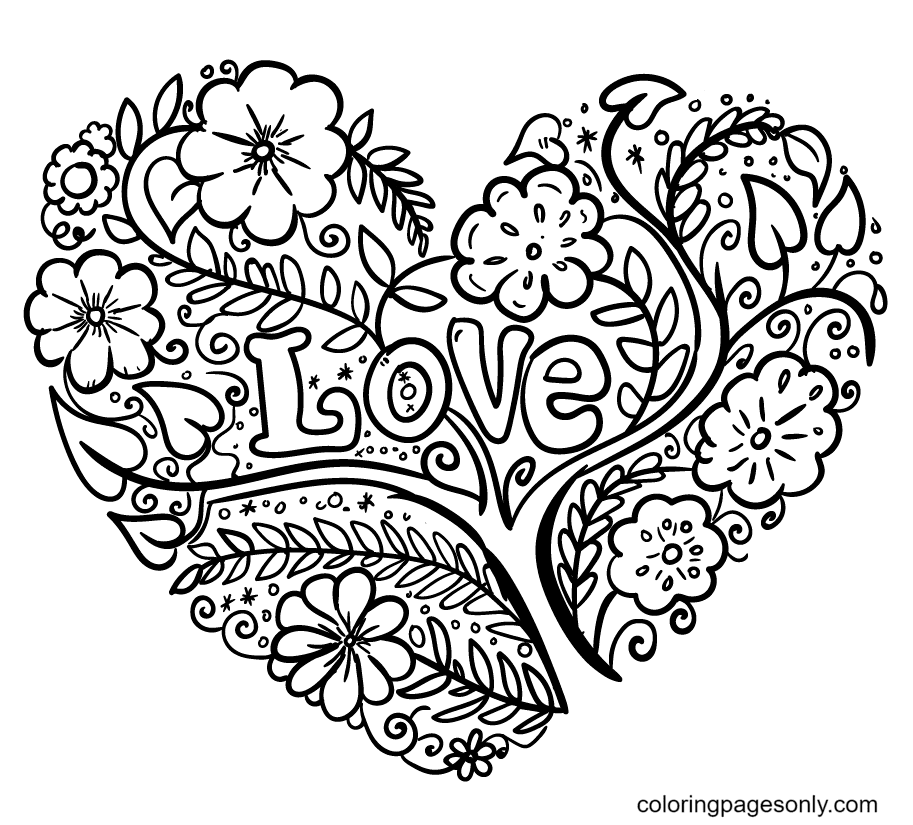 Heart coloring pages printable for free download