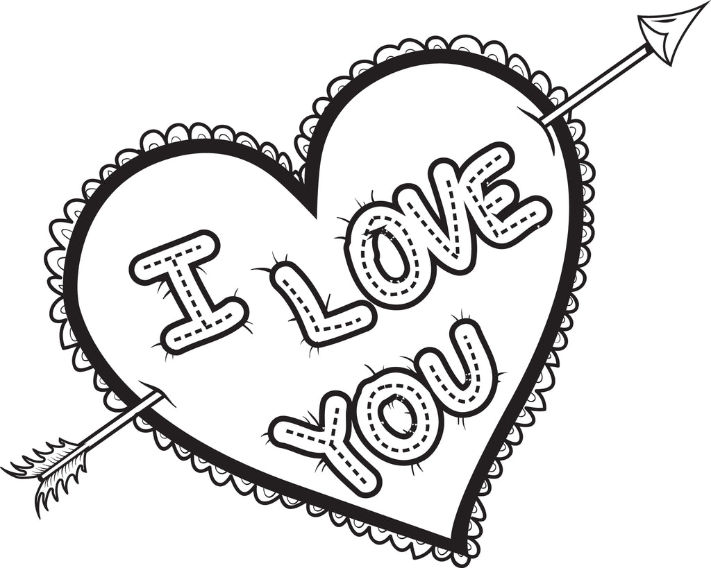 Printable i love you heart coloring page for kids â