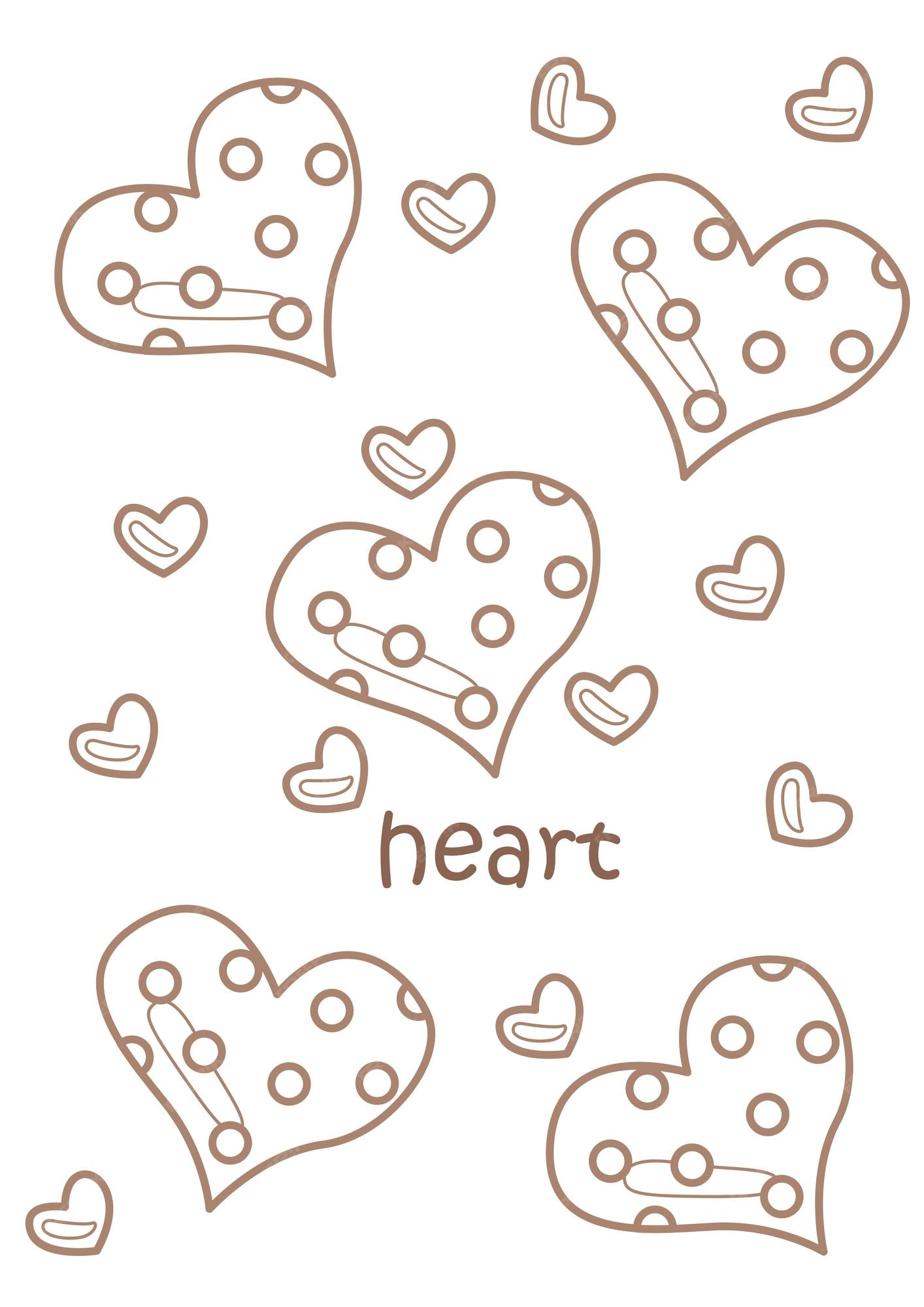 Premium vector alphabet h for heart coloring pages a for kids and adult