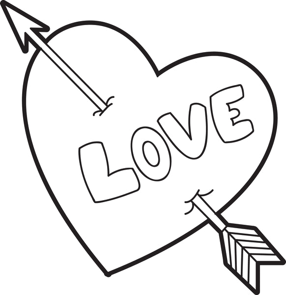 Printable valentine heart coloring page for kids â
