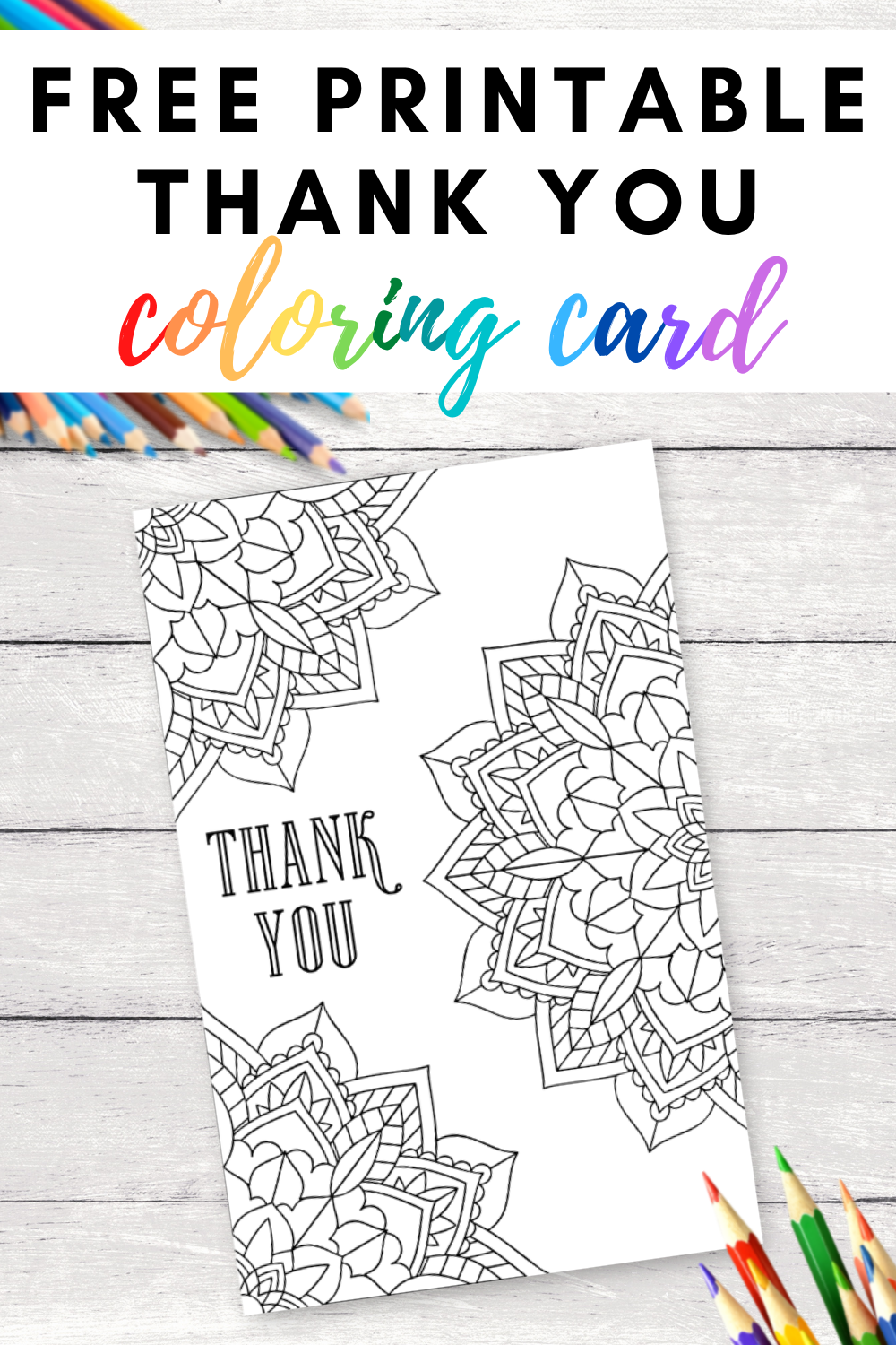 Thank you card for coloring free printable not your moms gifts