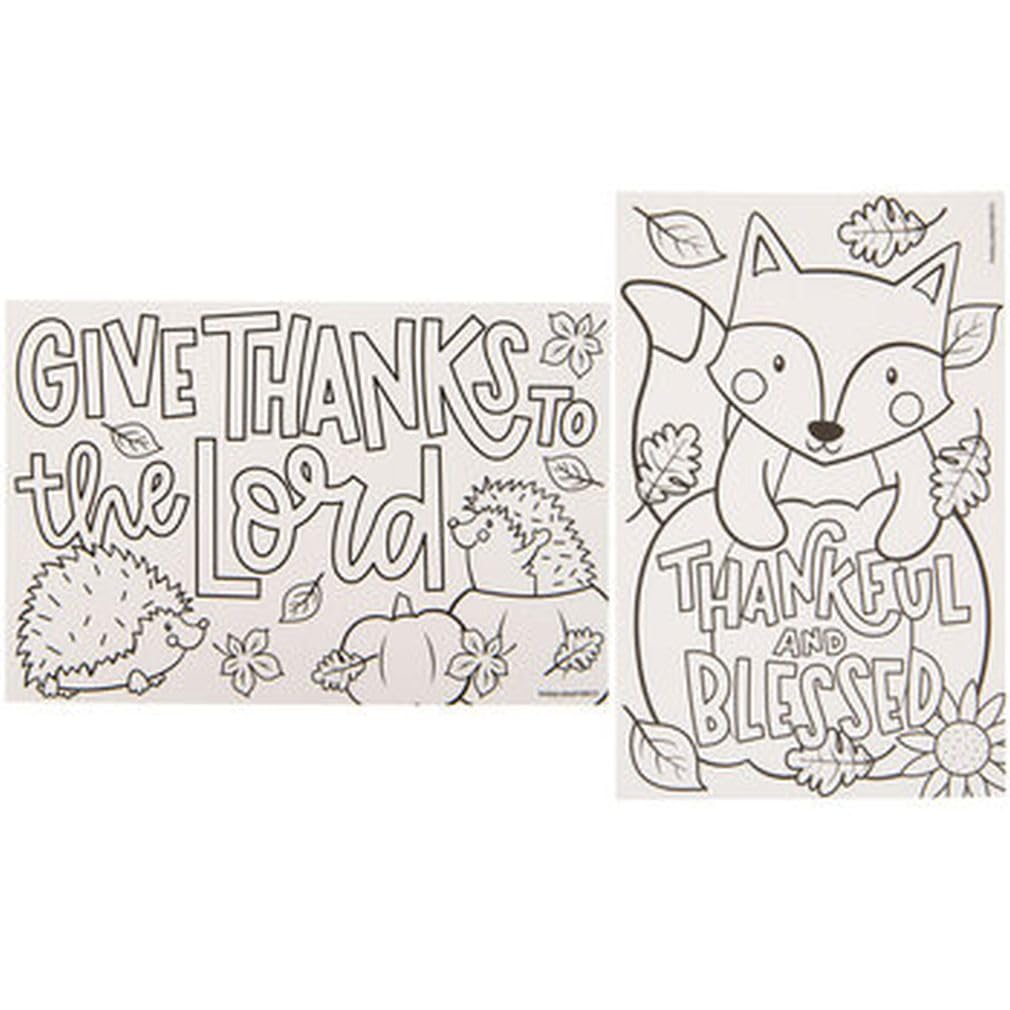 Thanksgiving coloring cards kids table activity