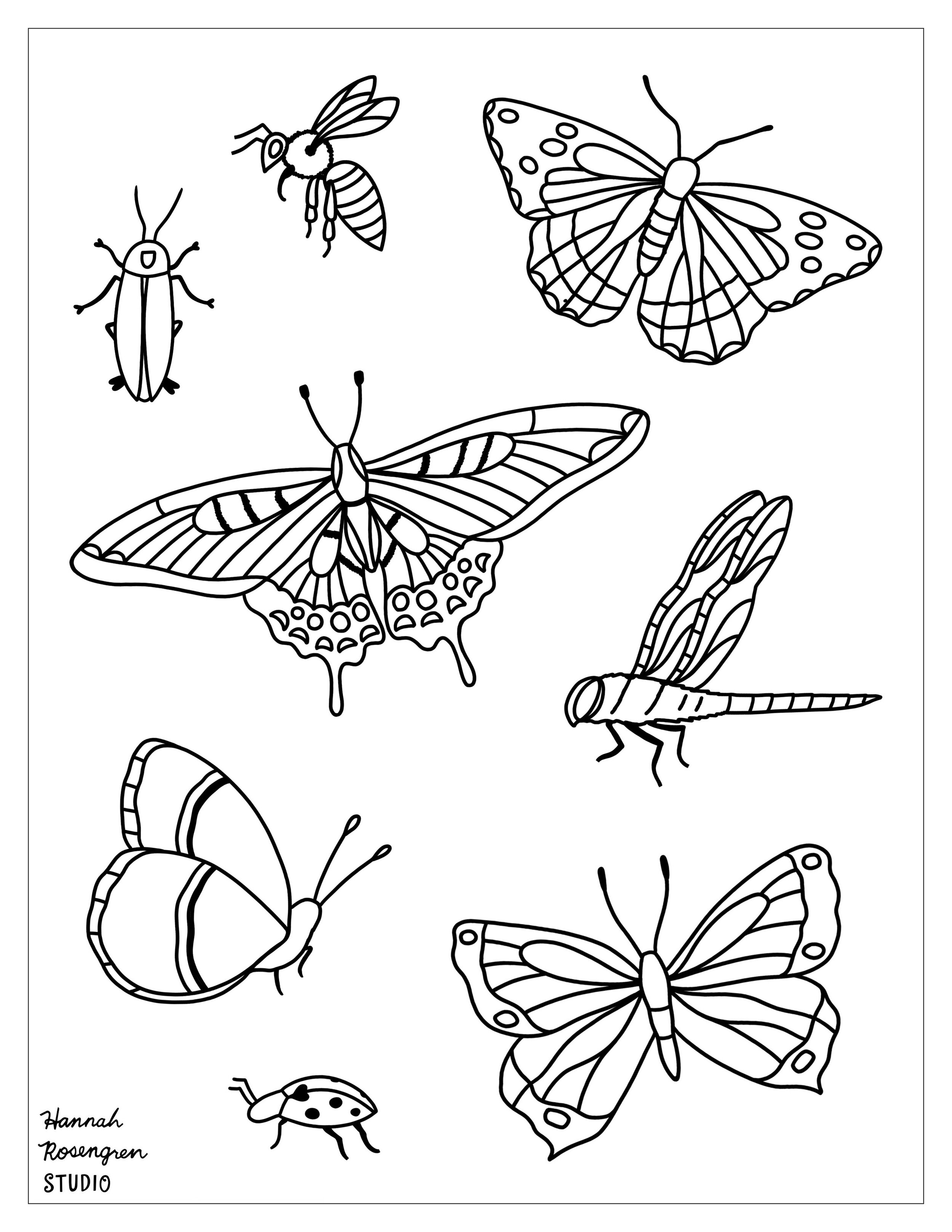 Printable coloring pages â hannah rosengren studio