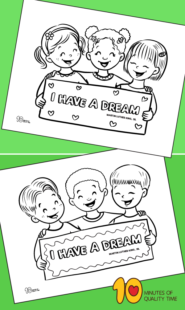 I have a dream coloring page â minutes of quality time