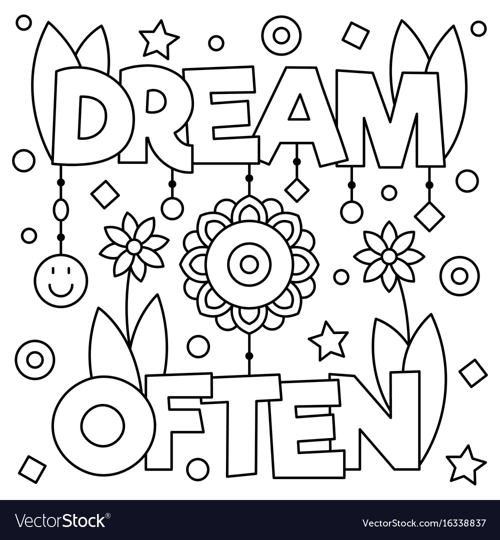 Dream often coloring page royalty free vector image