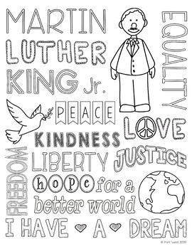 Martin luther king jr coloring pages by pre