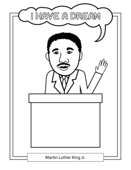 Martin luther king jr i have a dream coloring book page tpt