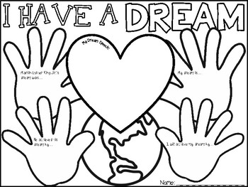 Mlk day coloring pages with short writing prompts tpt