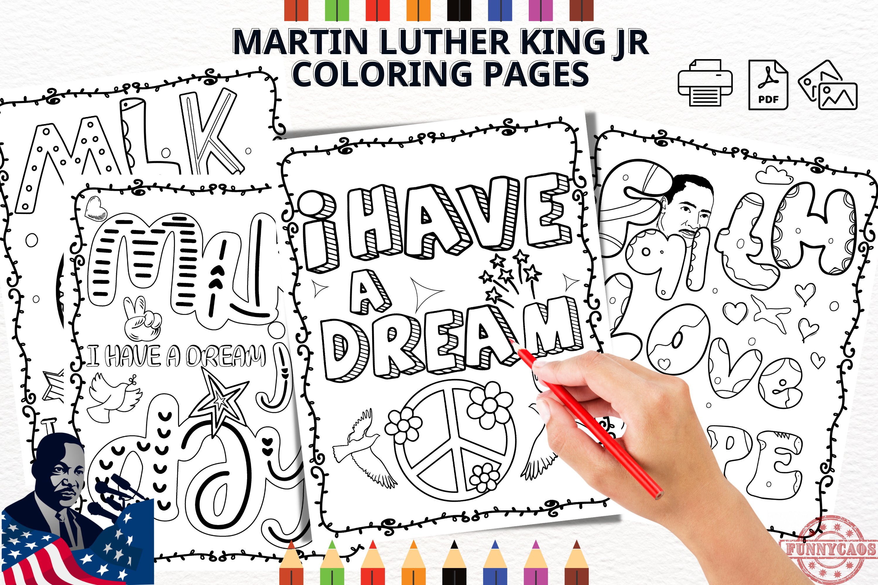 Martin luther king jr coloring pages mlk coloring sheets