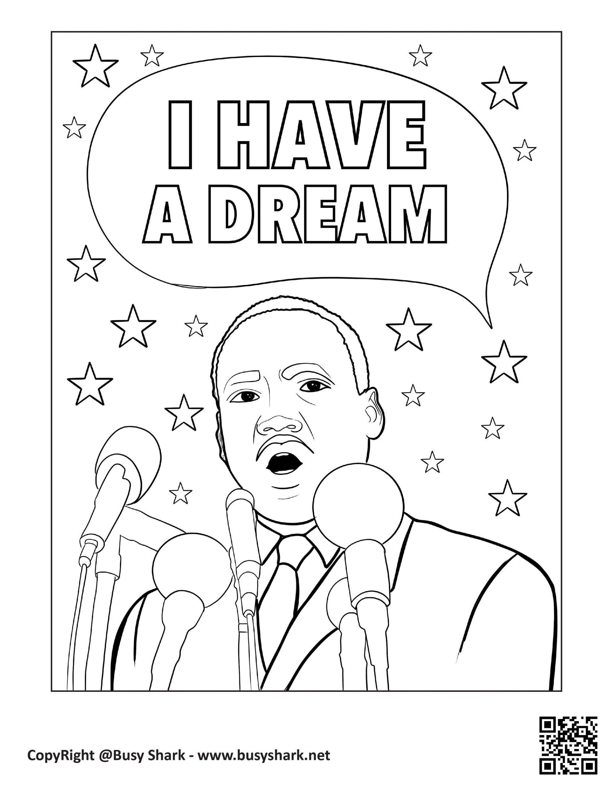 Mlk coloring page free printable