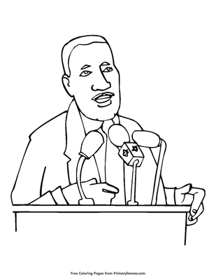 Mlk speaking coloring page â free printable pdf from