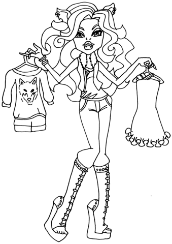 I heart fashion clawdeen wolf coloring page free printable coloring pages