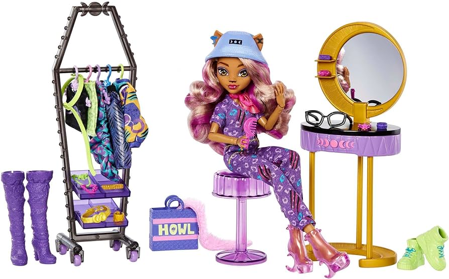 Monster high doll and fashion playset clawdeen wolf doll and accessories boutique dress