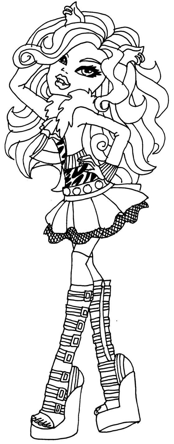 Clawdeen wolf coloring pages monster high monster high characters