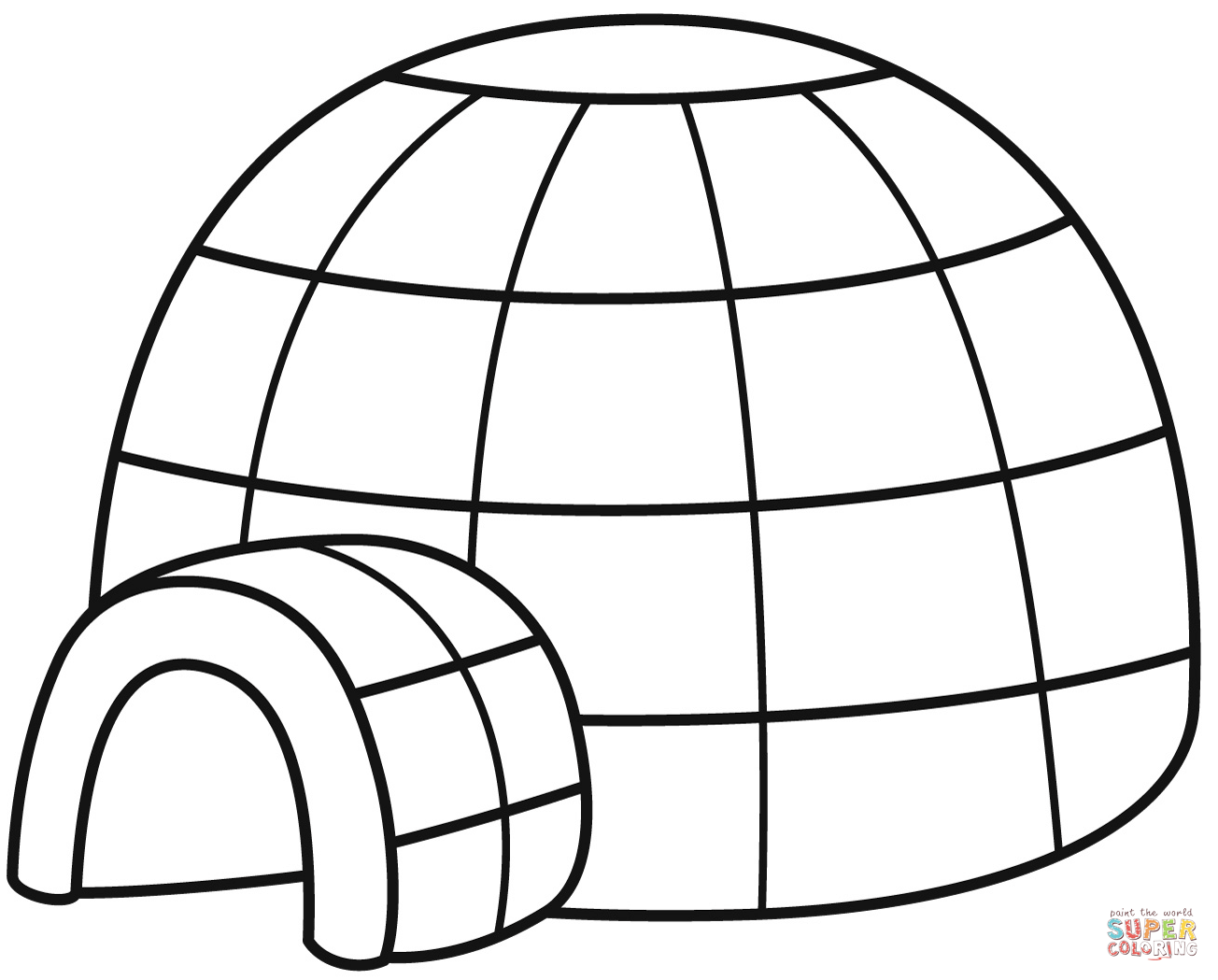 Igloo coloring page free printable coloring pages