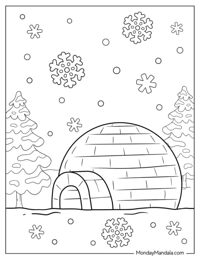 Winter coloring pages free pdf printables