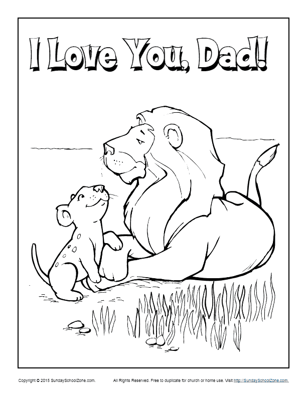 I love you dad coloring page