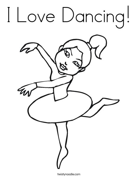 I love dancing coloring page