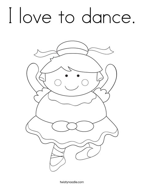 I love to dance coloring page