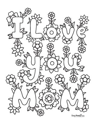 Printable mothers day coloring pages