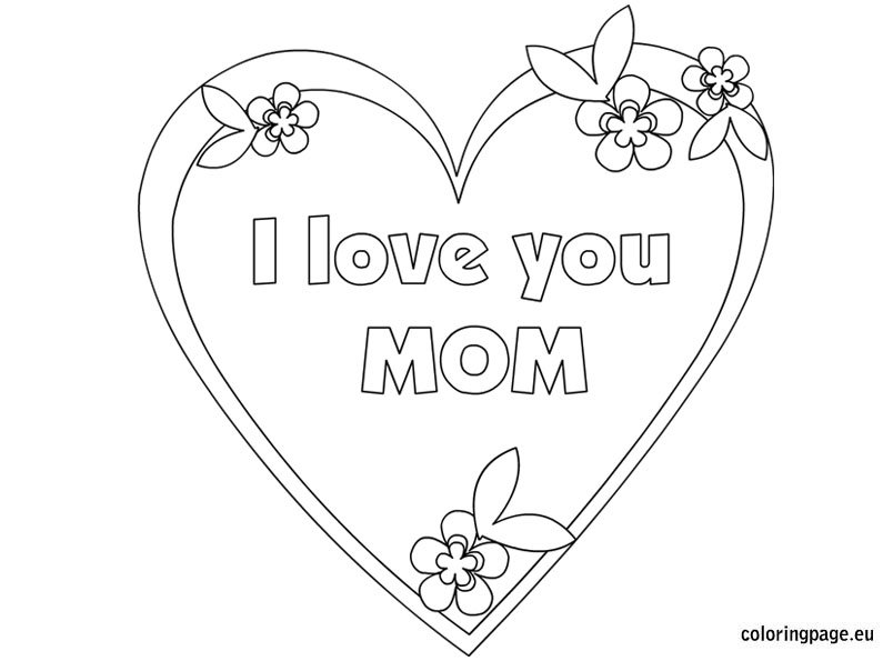 I love you mom coloring page coloring page