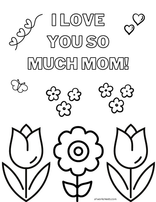 I love you so much mom coloring pages printable