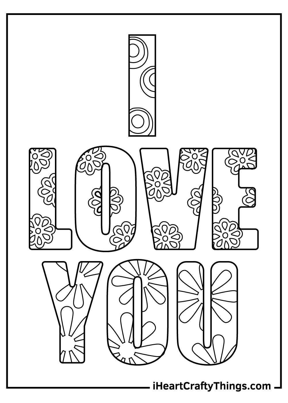 I love you coloring pages free printables