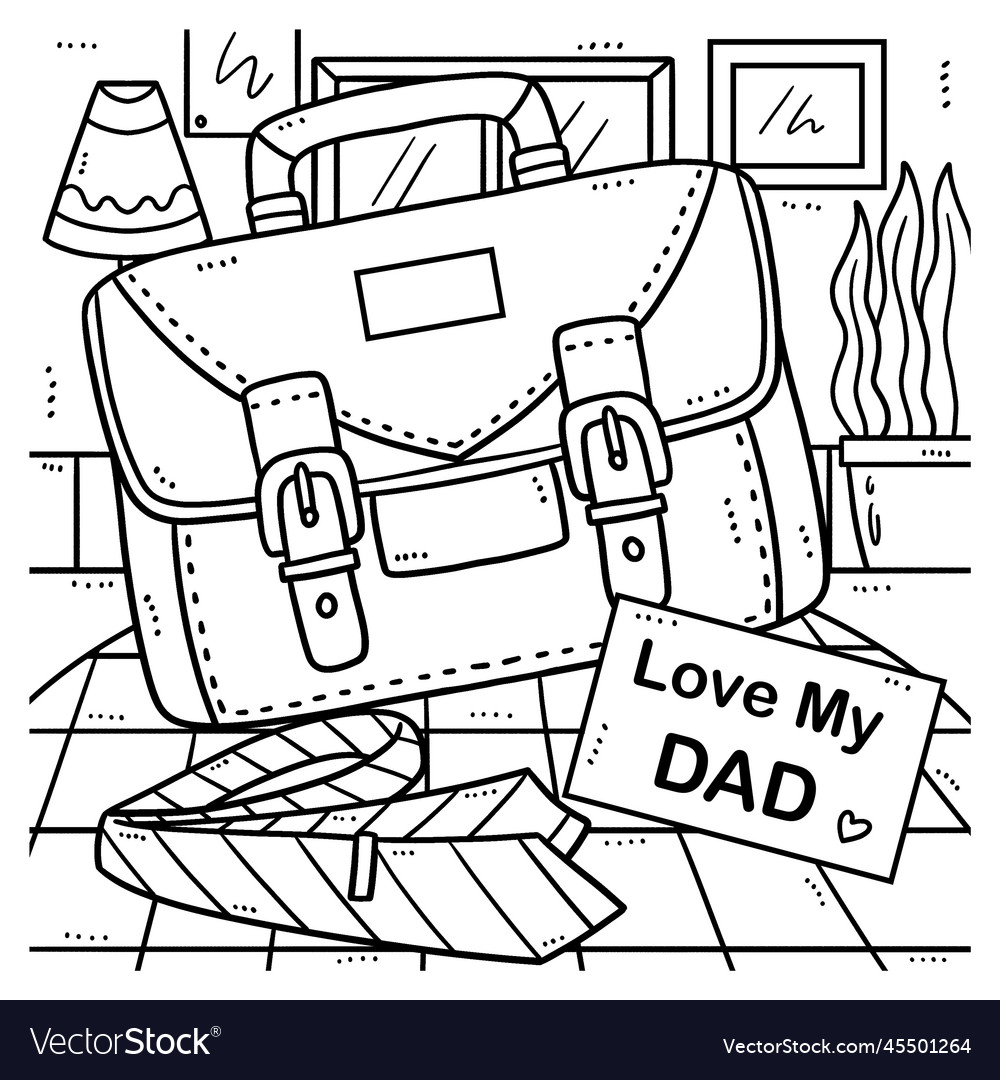 Fathers day love my dad coloring page royalty free vector
