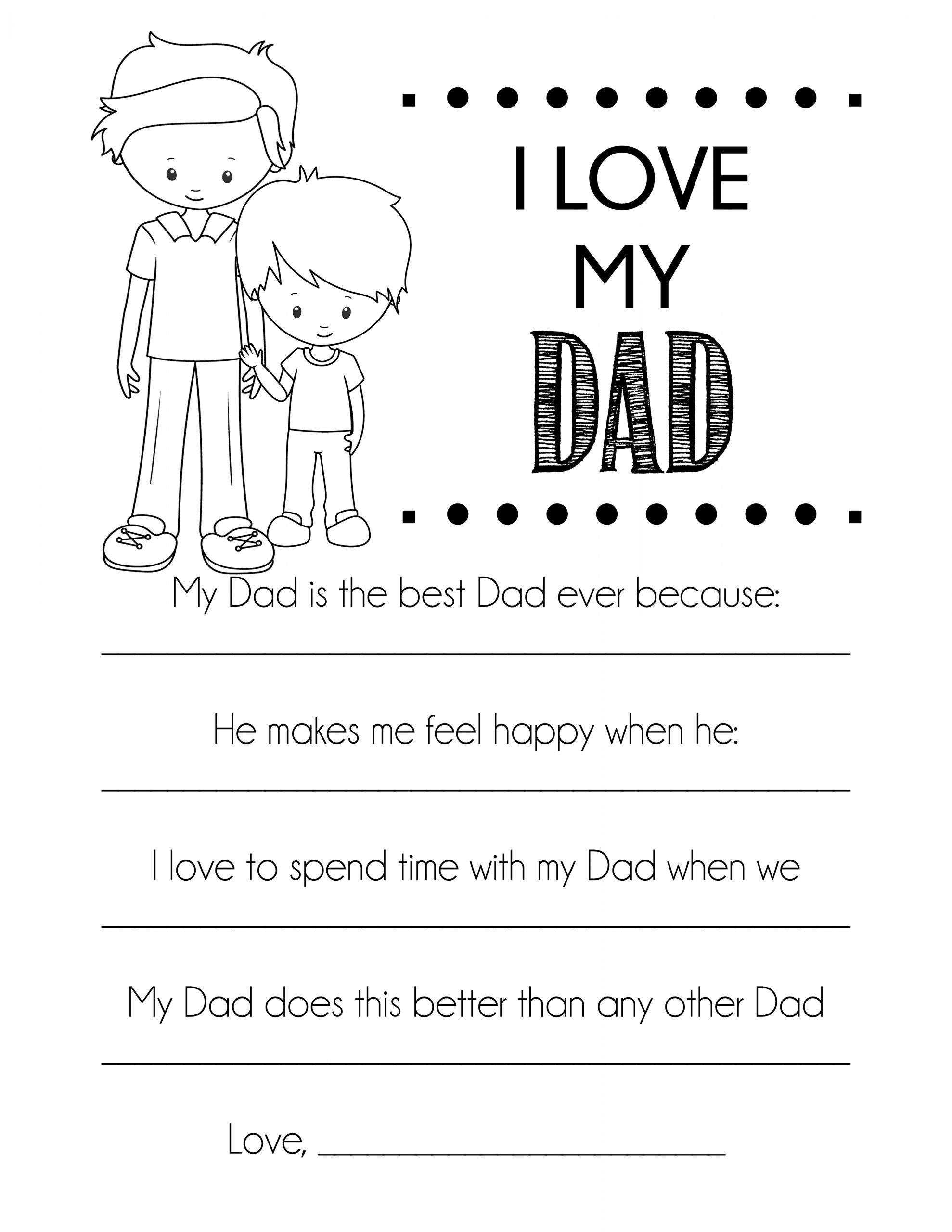 I love my dad â fathers day printable