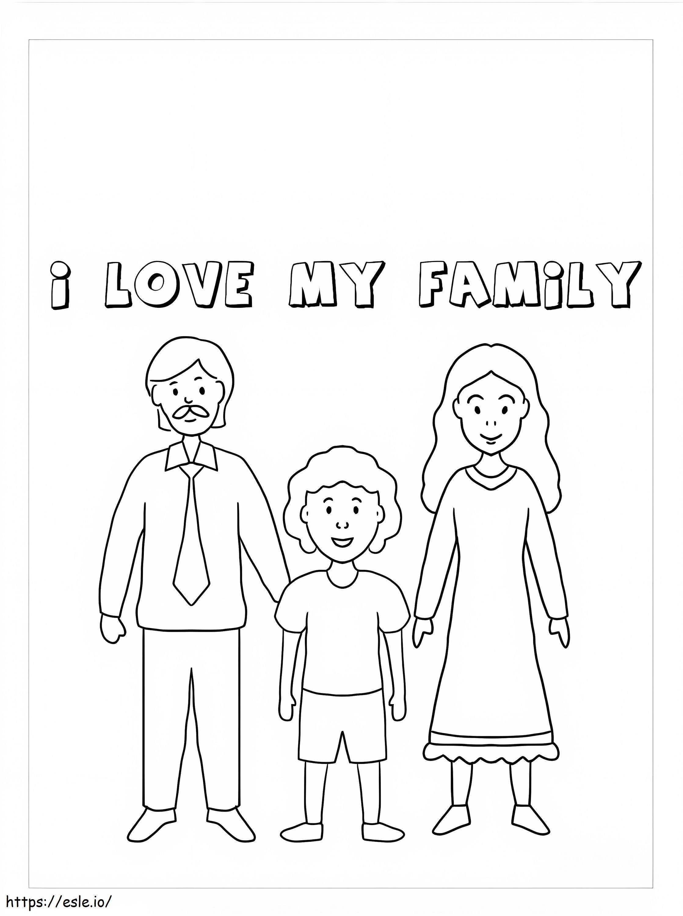 I love my family coloring page