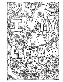 Universal library coloring page by the lybrary lyon tpt