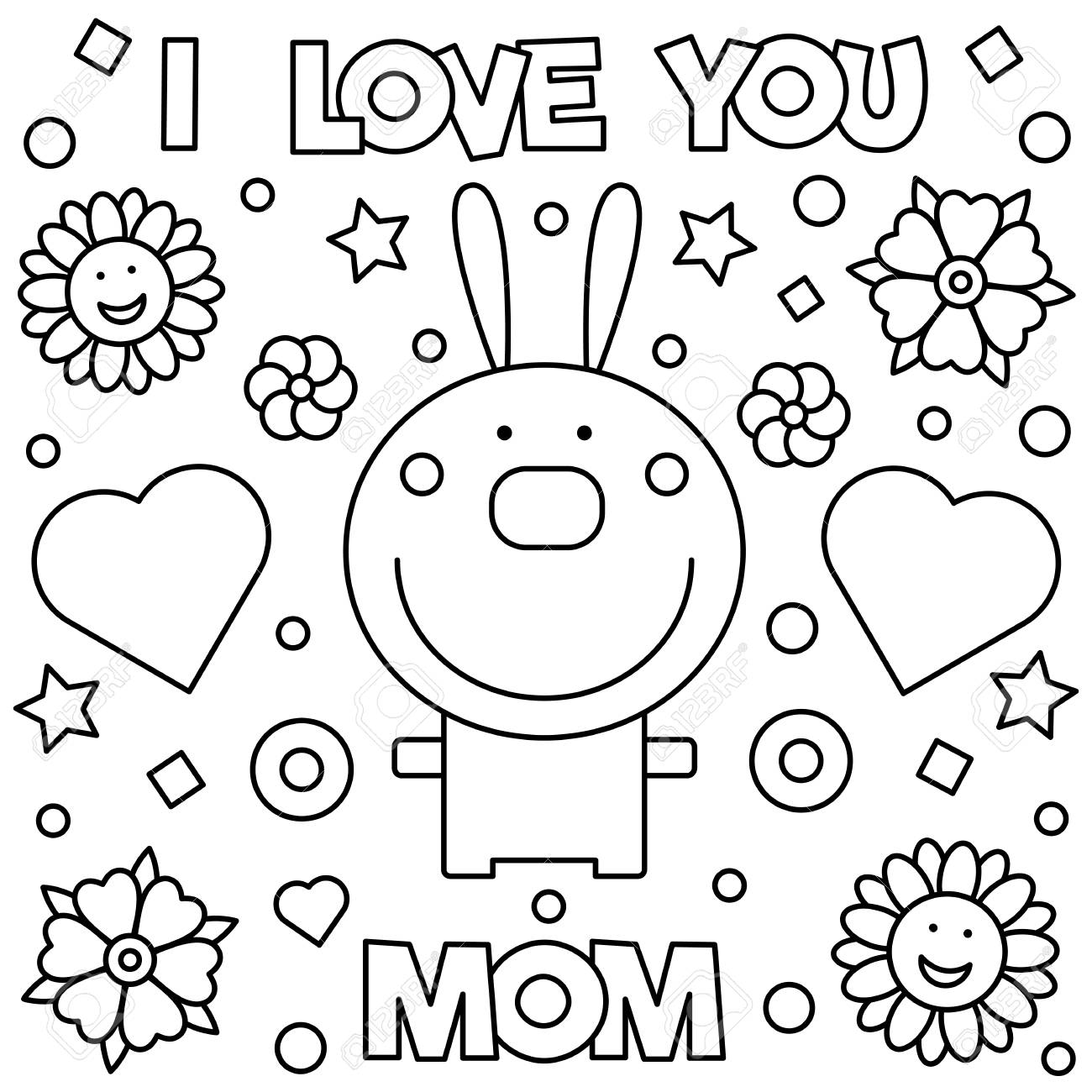 I love you mom coloring page illustration royalty free svg cliparts vectors and stock illustration image