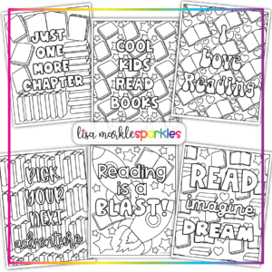 Reading library book lover coloring pages printable pdf