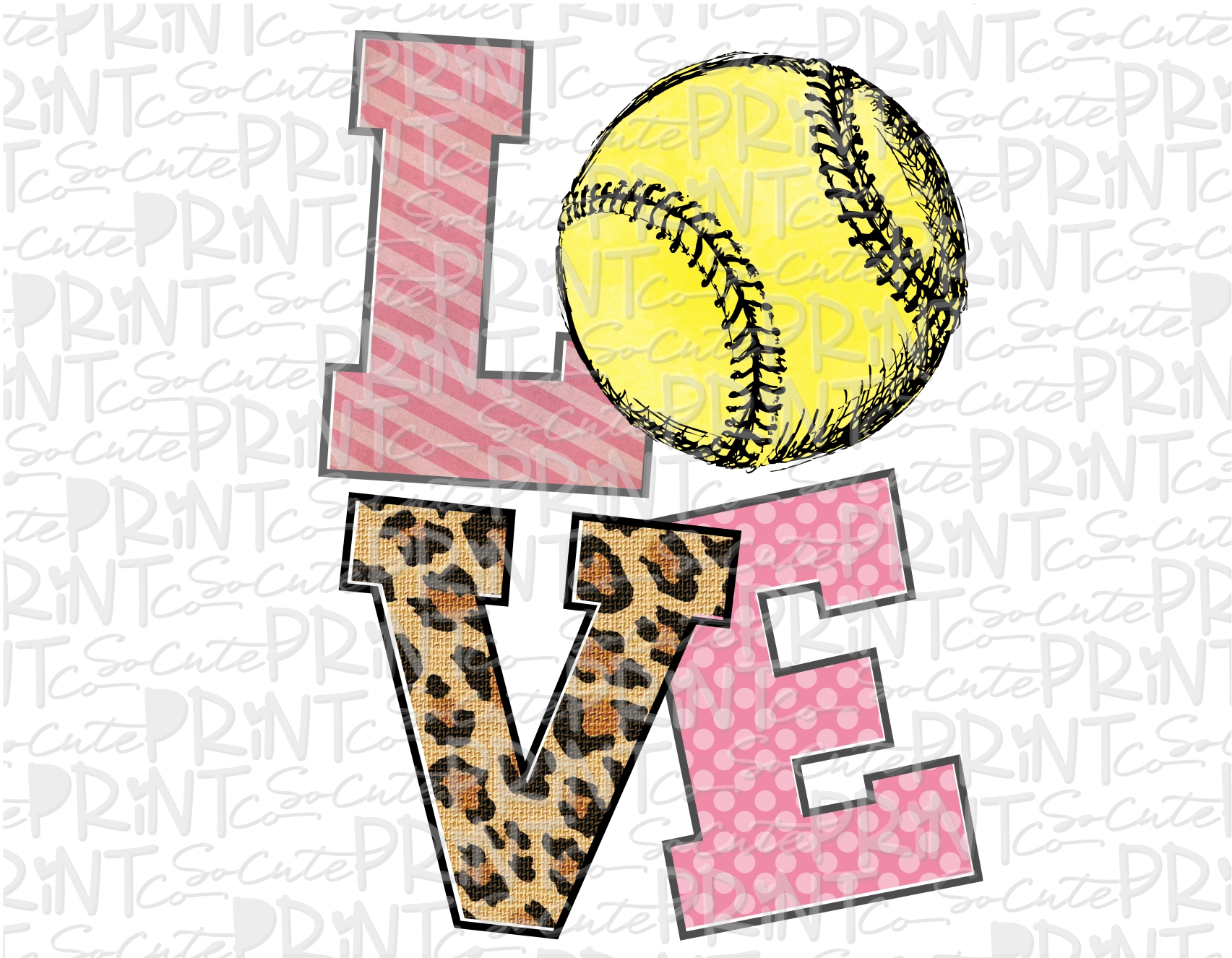 Love softball vintage pink printable png â