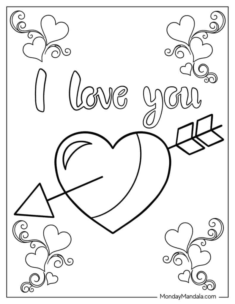 I love you coloring pages free pdf printables